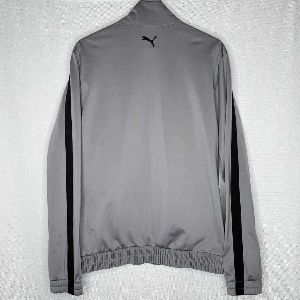 Vintage Puma Track Jacket Mens MED Gray Black 80s 90s Street Trap Sporty‎